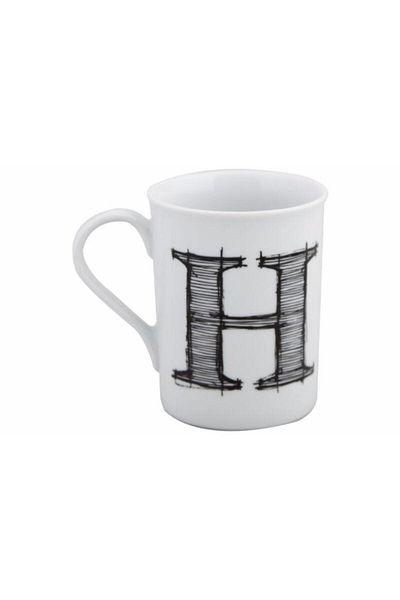 Porland Porcelain Mug with Letter H