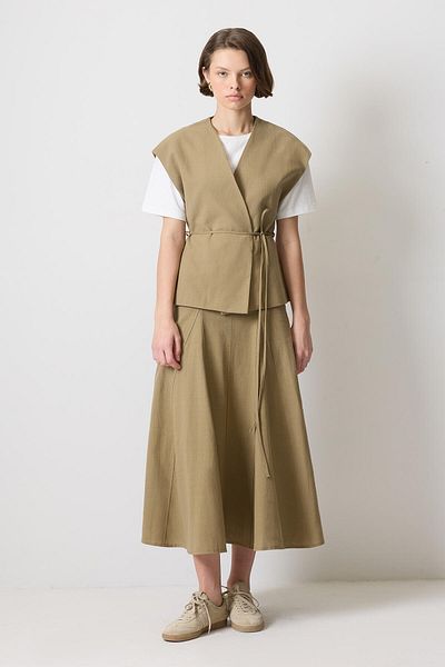 Touché Privé Vest Skirt Suit with Belt