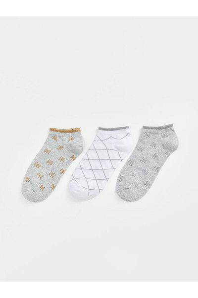 LC Waikiki New Season Patterned Women's Booties Socks 3-Piece - S5Ac56Z8