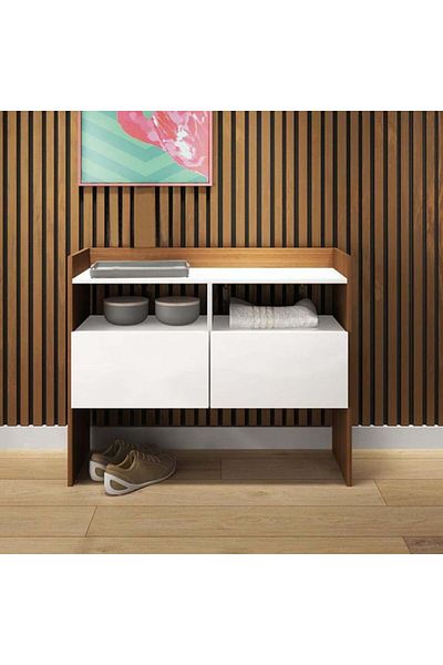 House One Coffee Corner|Coffee Table MDF with Large Storage Capacity Suitable -white-80x90x40cm