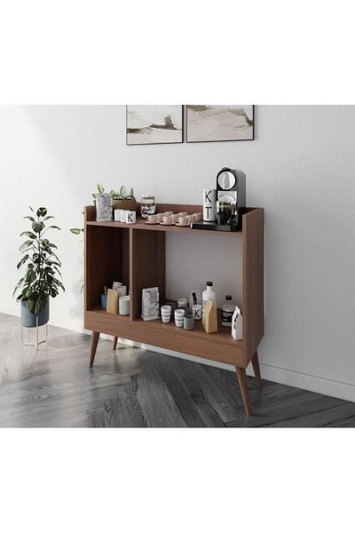 House One Coffee Corner | Coffee Table MDF Suitable for Living Room or Office - Brown - 90x90x38 cm