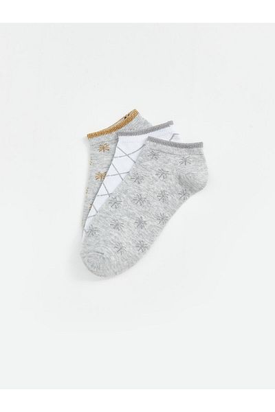 LC Waikiki New Season Patterned Women's Booties Socks 3-Piece - S5Ac56Z8
