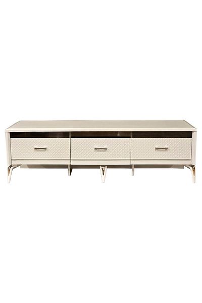 House One TV Table|Modern MDF TV Cabinet With Drawers and Storage Capacity Suitable-White-47x180x48cm