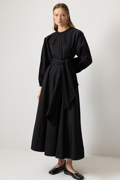 Touché Privé Pleated Belted Dress