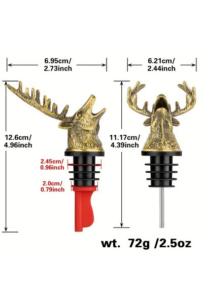 YAPIŞKAN STORE Deer Head Wine Pourer Bottle Mouthpiece