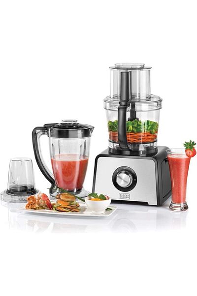 Black&Decker 800Watt 41 Function 4-in-1 Food Processor, Black/Silver - FX810-B5