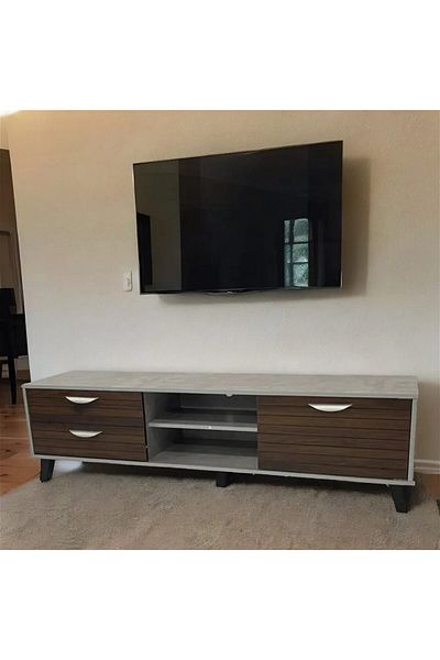 House One TV Table|Modern MDF TV Cabinet with Shelve and Drawers and Storage Capacity Suitable-40x160x45cm