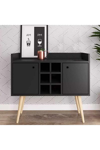 House One Coffee Corner | Coffee Table MDF Suitable for Living Room or Office - Black  - 80x40x80 cm