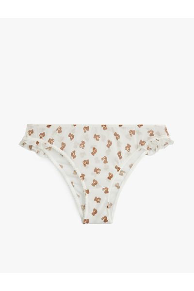 Koton Teddy Bear Printed Tulle Brazilian Panties