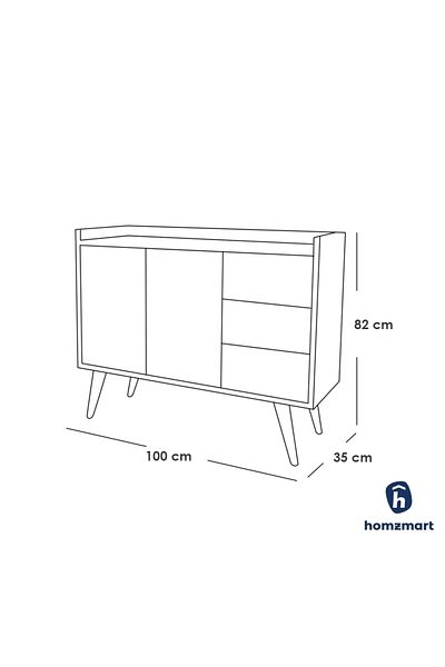 House One ركن القهوة | طاولة قهوة MDF بسعة تخزين كبيرة مناسبة - أبيض - 82 × 35 × 100 سم
