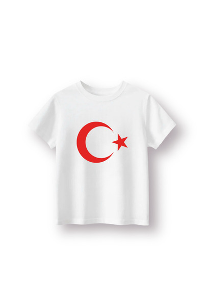 TARCENMODA تي شيرت عادي بطبعة الهلال والنجمة التركية