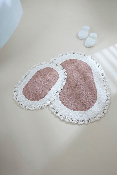 İrya Bianca Σετ 2 Χαλάκι Μπάνιου 100% Βαμβάκι 40x60 60x90 Κρέμα