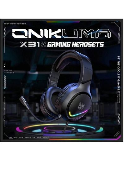 Onikuma X31 Professional Gaming Headset, Black with Wired Noise Cancelling, E-Sports Headphones