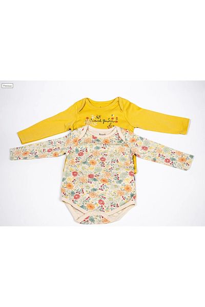 Miniworld Baby Girl 2-Piece Long Sleeve Bodysuit Set Cute and Comfortable Baby Bodysuit Set
