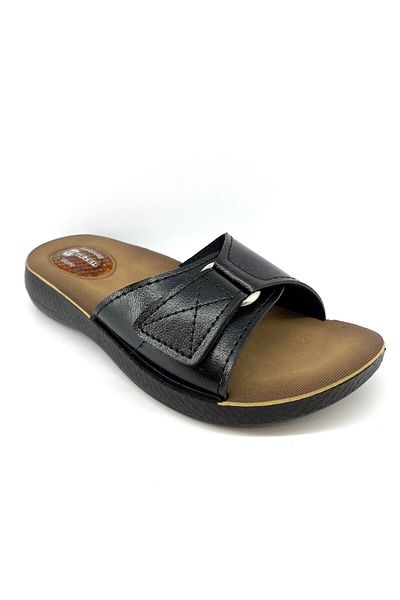 GEZER Γυναικείες μαύρες παντόφλες Comfort Gel Heel Spur Slippers 10827