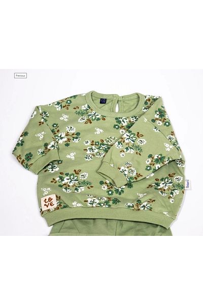 Miniworld Baby Girl Floral Patterned 2-Piece Set Soft and Stylish Daily Wear Set