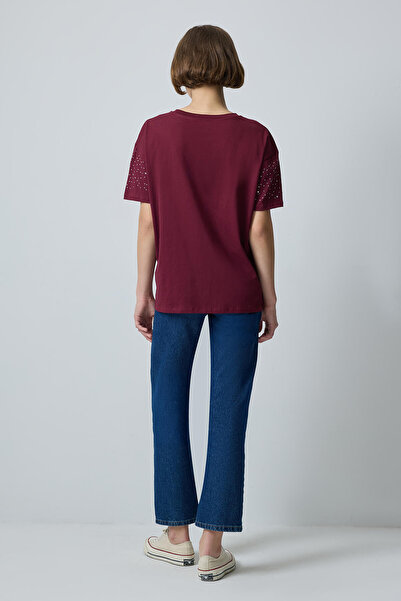 Touché Privé Βασικό T-shirt με πέτρινη λεπτομέρεια