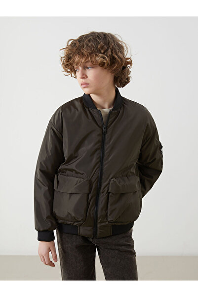 LC Waikiki Lcw Kids Green College Collar Boy's Bomber Jacket