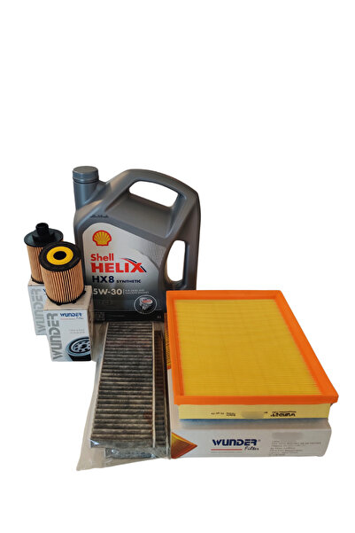 WUNDER PEUGEOT 301 1.6 BLUE HDİ PERİYODİK FİLTRE VE SHELL 5W30 YAĞ BAKIM SETİ