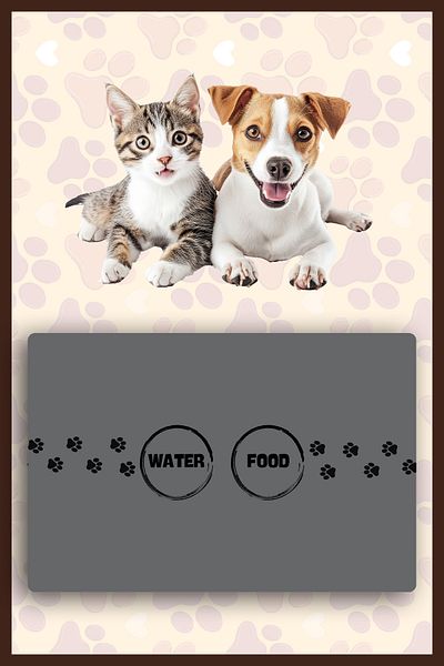 Dormot Modern Digital Printed Food and Water Mat - Cat Mat and Dog Mat (45X70 cm)