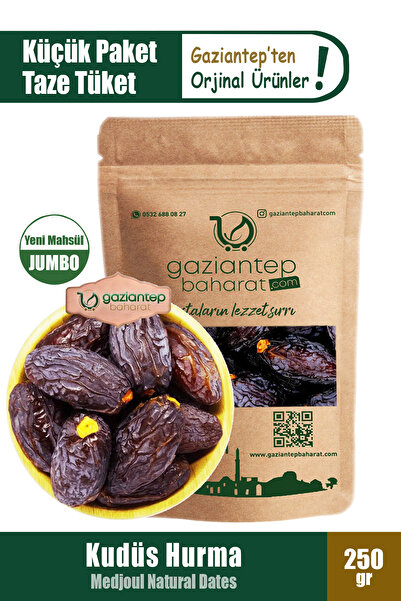 Gaziantep Baharat Kudüs Hurma 250gr - Medjoul Jumbo Hurma | Yeni Mahsul Tapta...