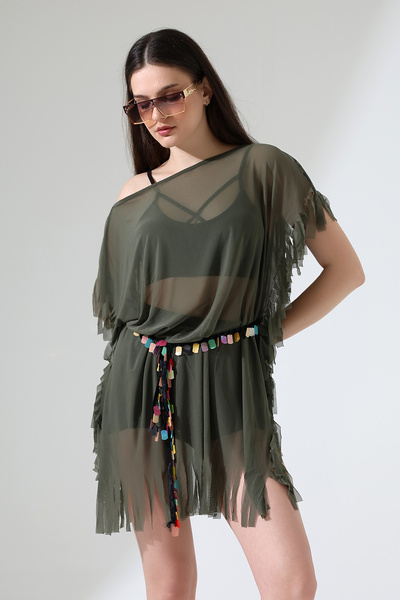 Esberin Τούλι Pareo με φούντες και ζώνη