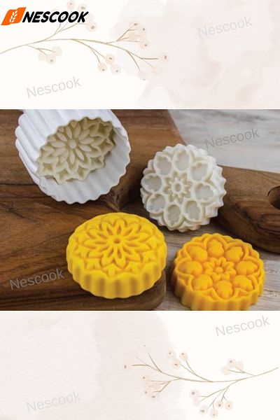 nescook Printed Cookie Mold, Press Cutter, Moon Cake Mold, Cookie Mold