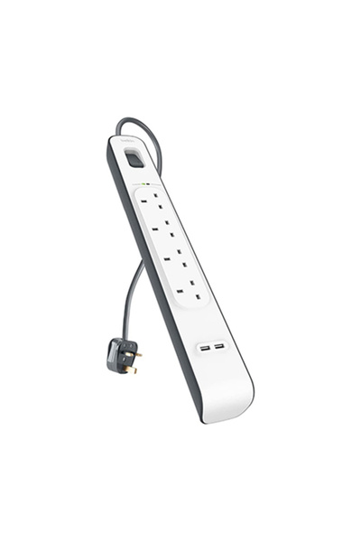 Belkin Power Strip – 4 Power Outlets, 2 USB Ports, Superior Electrical Protection