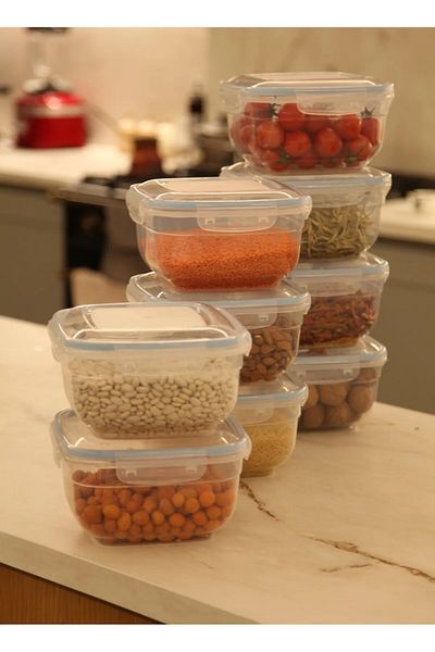 shop house Sealed Airtight Square Storage Container Set 6X (2400 ml)