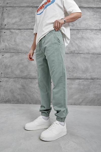 NOMARC Mint Green Yp Elastic Leg Trousers