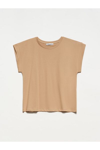Dilvin 3504 Crew Neck Combed T-Shirt-Beige