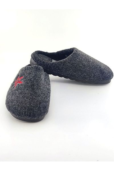 GEZER Women's Winter Seat Anthracite Color Snowflake Patterned Cleaner, House and Dower Slippers