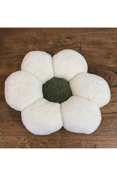 happyteks boutique pernă cu margarete pernă verde kaki