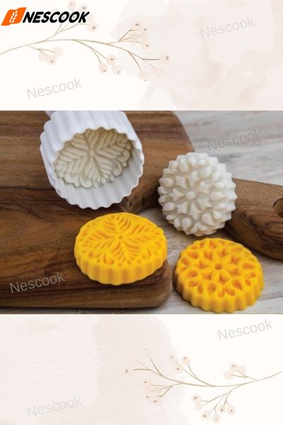 nescook Printed Cookie Mold, Press Cutter, Moon Cake Mold, Cookie Mold