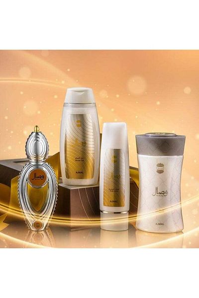 Ajmal 50 ml, 1x Shower Gel - 200 ml, 1x Body Lotion - 100 ml, 1x Powder - 80جرام