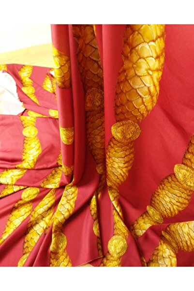 Kumaş Parça Бордовий з золотим візерунком, тонкий сатин (ширина 150 см, довжи...