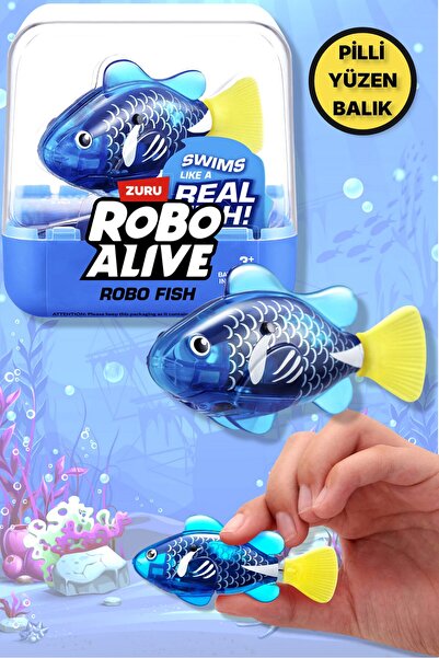 TOYFEST 1.8 Metre Derine Dalan Suda Renk Değiştiren Yüzen Pilli Robo Alive Ba...