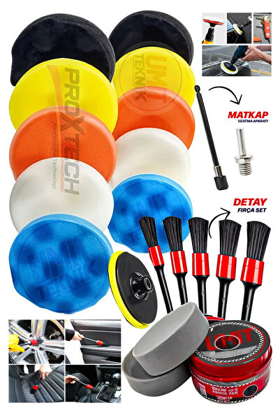PROXCLEAN 21 ParçaAraç Kaporta Boya TamponCizik Giderici Pasta Cila Seti Boya...