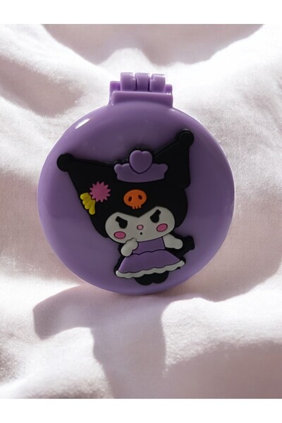 SHOPNEST Kuromi Çocuk Renkli Mini Katlanır Aynalı Tarak