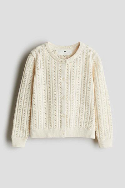H&M Pointelle-knit cotton cardigan