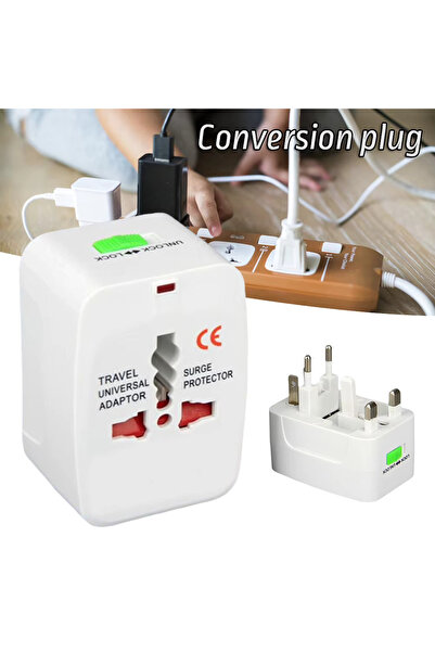 Derwell +150 Ülke Abd İngiltere Ab Dönüştürücü Uluslararası Fiş Adaptörü Dünya Seyahat AC Güç Şarj Adaptörü