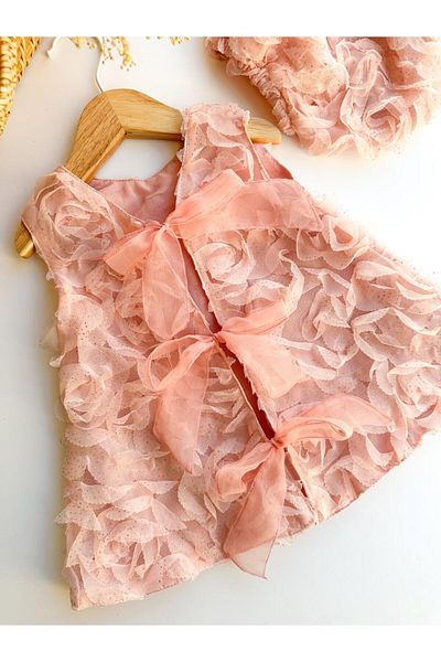 PİTABABY Glitter Powder Rose Motif Suit-Panties Girl Clothes