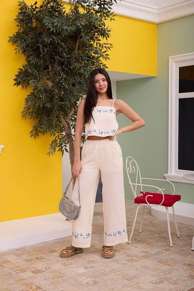 Castivo Fashion Σετ δύο τεμαχίων από κεντημένο λινό Ciao