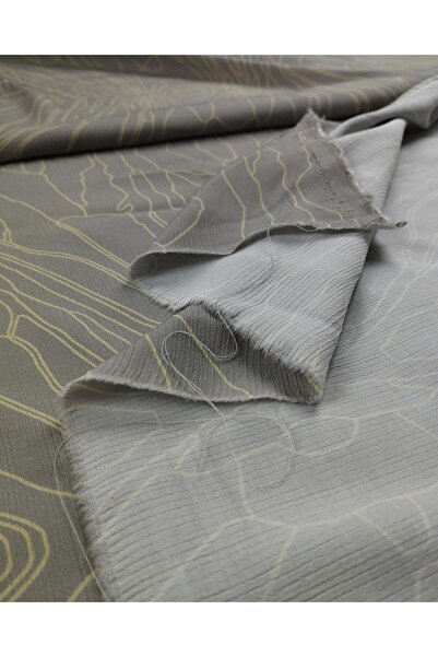 Kumaş Parça Gri Bej Arası Renkte Pamuk Sentetik Karışık Dokuma (En 140 cm x B...