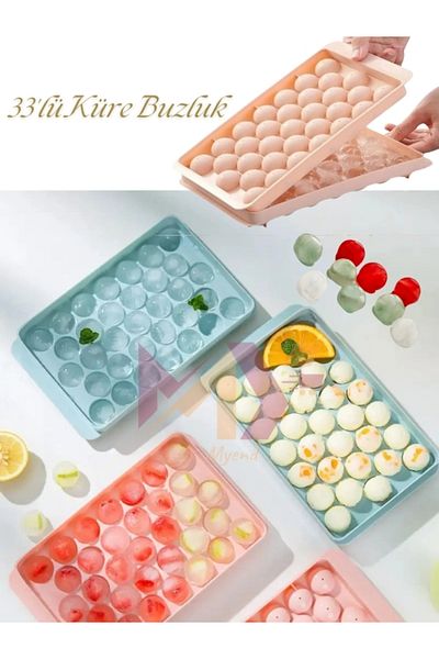 Myend Set of 4 Ice Molds, Set Containing Sphere-Cube-Diamond-Stick Ice Molds, Ice Tray Set for Presentation Cocktail