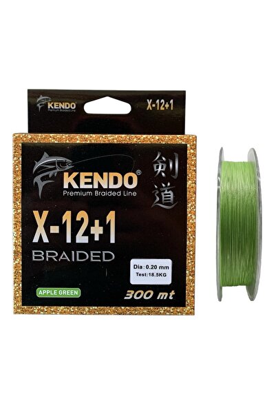 Kendo X-12+1 Braided 300mt 0.20mm Apple Green Örgü İp Misina