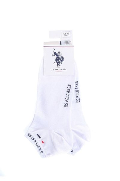 U.S. Polo Assn. Обикновени бели чорапи от 2 бр