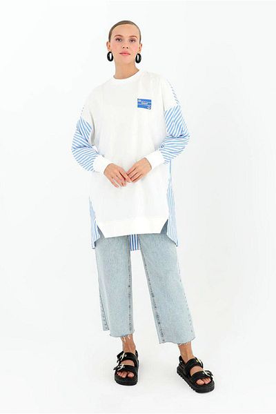 Moda Rosa 25Y4477 - Ecru - Mood Parachute Detail Sweat