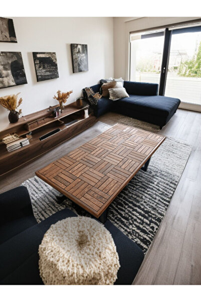 MİRRORSS Orta sehpa ceviz renk  çay kahve sehpası klasik 120 X 60 cm