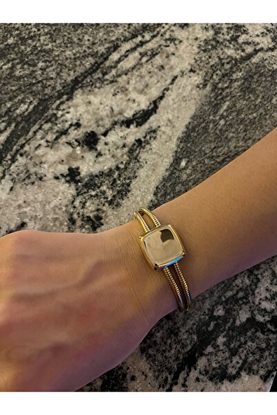 İnci Altın kaplama Çelik geometrik kesim bileklik